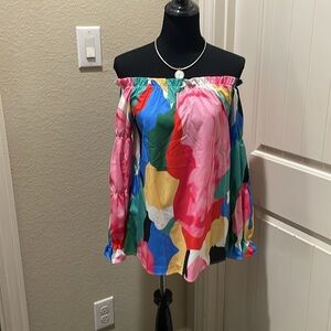 Colorful Off-Shoulder Women's Top